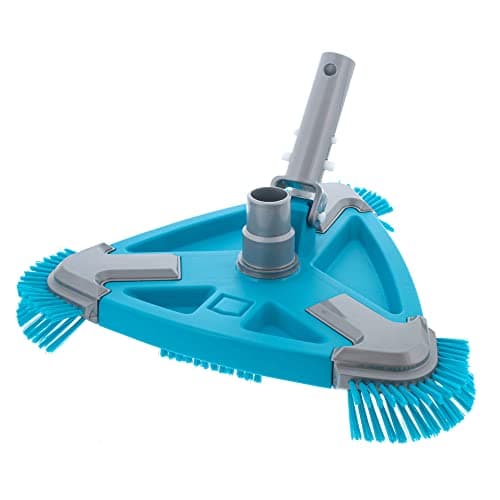 U.S. Pool Supply Deluxe Weighted Triangular Pool Vacuum Head, Side Brushes