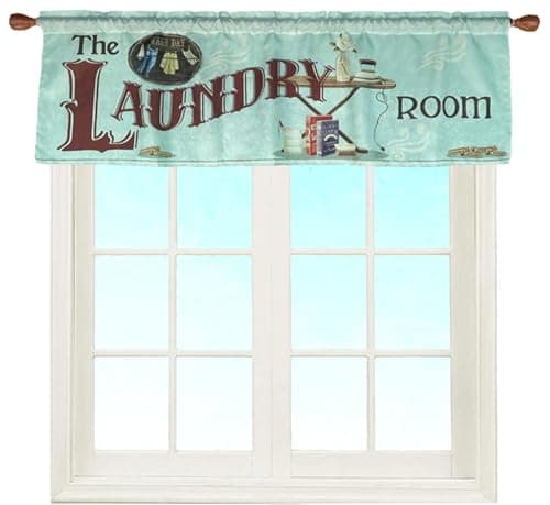 EZ.enjoy Laundry Room Rod Pocket Valance 58 x 18 Inches