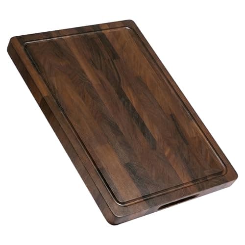 THETCHRY Walnut Wood Cutting Boards for Kitchen, End Grain Chopping Board Double Sided, Large Cutting Board with Handle, Charcuterie Butcher Block for Meal Prep & Serving with Gift Box, 17"×13"×1"
