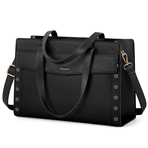 RAINSMORE Laptop Bag for Women 15.6 Inch Professional Leather Work Tote