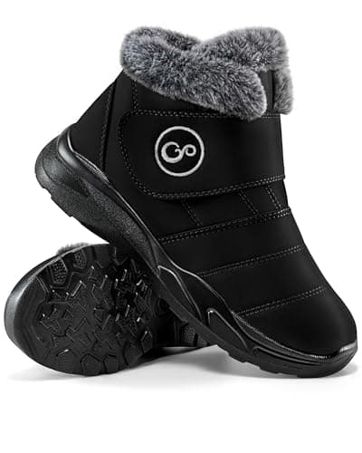 Aomigoct Winter Snow Boots for Women Waterproof: Fur Lined Warm Womens Boots Anti Slip Hook Loop Comfortable Booties Outdoor