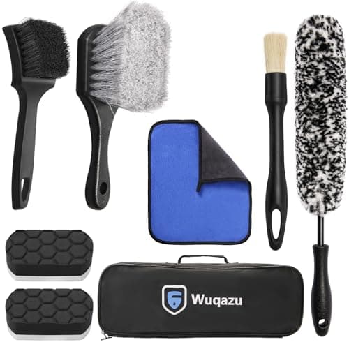 Wuqazu 8PCS Wheel Tire Kit, 360 Flexible Scratch-Free Rim Brush