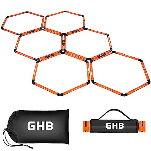 GHB Hex Agility Rings Speed Rings with Carrying Bag 6 Set