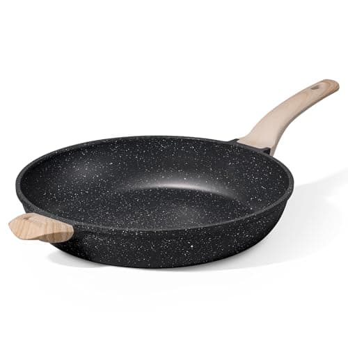 CAROTE 12.5 inch Nonstick Frying Pan, Black Granite Skillet