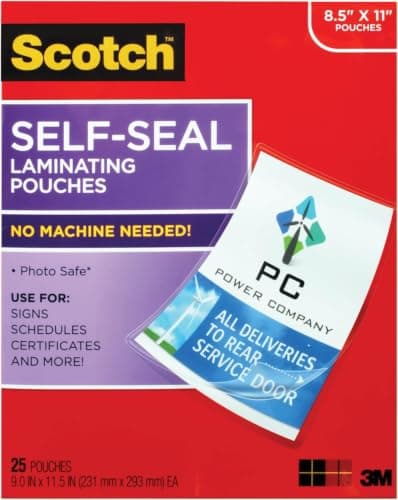 Scotch Self-Seal Laminating Pouches,No Laminator Needed,Letter Size 9.0 in x 11.5 in,(Pack of 300)