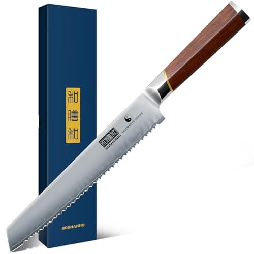 HOSHANHO 8" Bread Knife, Japanese Serrated Knife for Homemade, Sourdough
