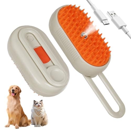 LINFOX 1-Pack Cat Steam Brush, 4-in-1 Pet Grooming Tool for Cats & Dogs, Rechargeable Spray Comb for Shedding, Cleaning & Massage
