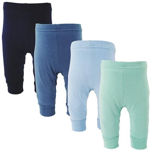 123 Bear Baby Pants, Leggings, Boy Girl, Blue Variety, Newborn