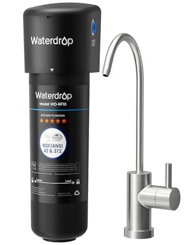 Waterdrop 10UB Under Sink Water Filter System, Reduces PFAS, PFOA/PFOS, Lead, Chlorine, Bad Taste & Odor, NSF/ANSI 42 Certified, Under Sink Water Filter with Faucet, 1 Year