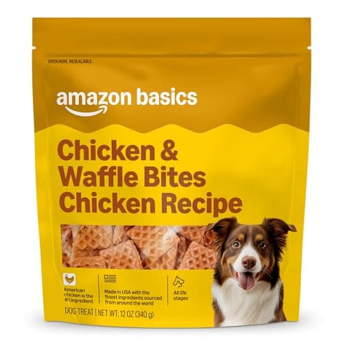 Amazon Basics Dog Treats Chicken and Waffle Bites 12oz (Previously Wag)