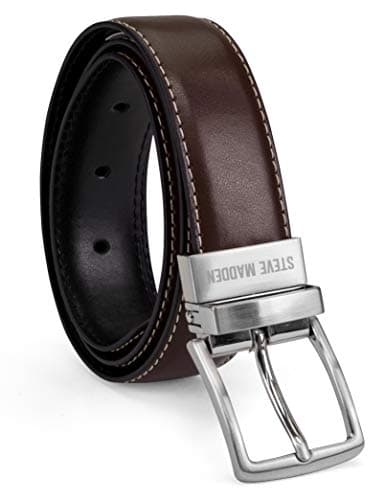 Steve Madden Boys' Reversible Belt for Kids, Brown/Black, Small