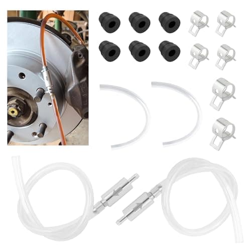 EWOJUYE 2 Sets Brake Bleeder Kit,Universal Brake Bleeder Hose One Way Check Valve for Brakes Fluid Change & Maintenance,Professional Break Bleeders Kit Includes Hose,Clamp,Dust Caps