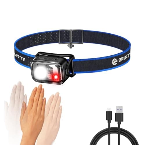 Brinyte HC01S Motion Sensor Rechargeable Headlamp with White & Red Light