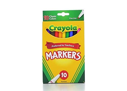 Crayola 58-7726 Classic Fine Line Markers Assorted Colors 10 Count, 2 Pack