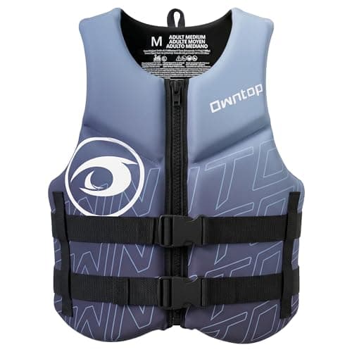 Owntop Swim Vest Adult Water Sport Vest Neoprene Floaties for Swimming, Boating, Kayaking, Fishing | Adjustable Zipper Dual Buckle Foldable Buoyancy Jacket