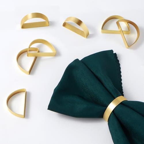 Worthyeah Gold Napkin Rings Set of 4, Stainless Steel Metal Gold Napkin Holder, Fall Thanksgiving Christmas Easter Napkins Rings for Table Decor Wedding, Banquet, Party