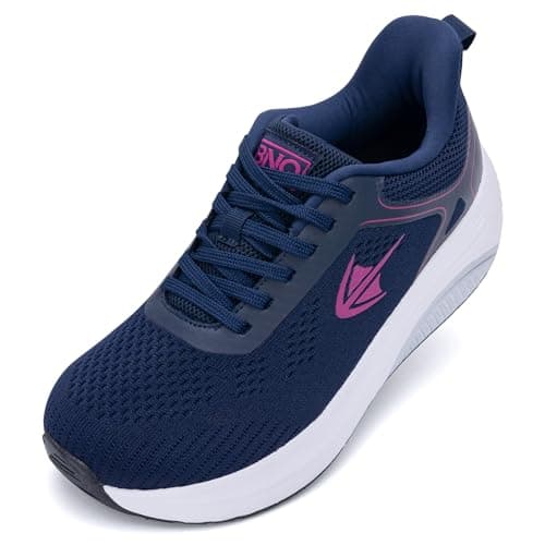 IIV Womens Wide Toe Box Walking Shoes with Arch Support Orthotic Tennis Sneakers Plantar Fasciitis Shoes for Pain Relief RoseBlueRed US 9.5