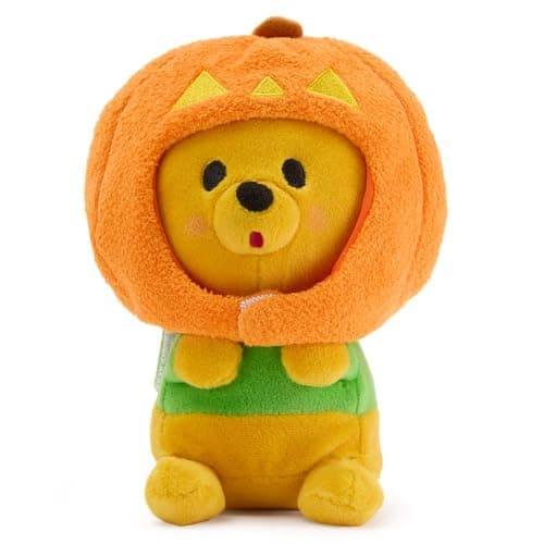 Disney Store Official Mini Mix-Its Plushies – Halloween Pooh - Cute Stuffed Animals - Mix & Match Detachable Hats - Hook and Loop Strap - Plush Toys for Kids and Collectors, 7 Inch