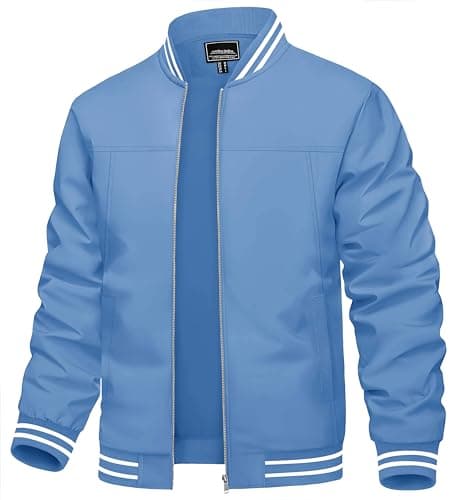 TACVASEN Casual Jackets For Men Trendy Mens Jackets Casual Stylish Lightweight Bomber Coats With Collar Mens Zipper Bomber Jacket Lightweight
