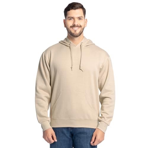 Fruit of the Loom Men's Eversoft Fleece Sweatshirts & Hoodies, Moisture Wicking & Breathable, Sizes S-4X, Pullover-Khaki Heather, Medium