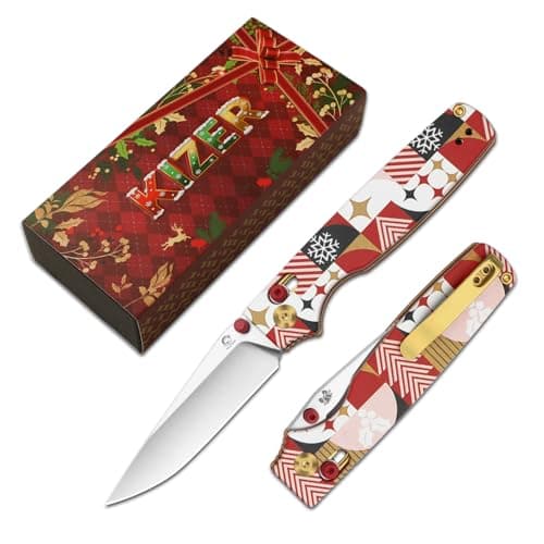 Kizer Original 2 Christmas Gifts EDC Pocket Knife, 3.17" 14C28N Modified Drop Point Folding Knife with G10 Handle, Thumb Stud Opener Clutch Lock, Pocket Knives for Camping Hiking V3605.2MC1