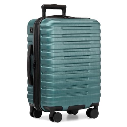 U.S. Traveler Boren Expandable Hardside Rugged Travel Luggage with 8 Spinner Wheels, Teal, Carry-on 22-Inch