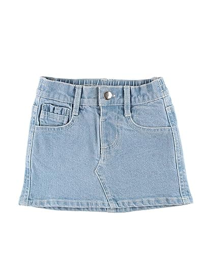RuffleButts Light Wash Kids Ruffle Denim Skirt - 3T