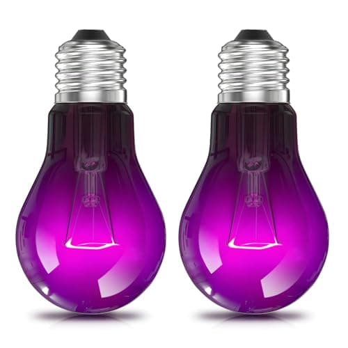 Lustaled Reptile Heat Lamp Bulbs-75W Reptile Night Heat Bulb E26 Terrarium Heat Lamp Simulate Natural Moon Purple Light for Snake Bearded Dragon Leopard Gecko Lizard Chameleon Tortoise -2Pack