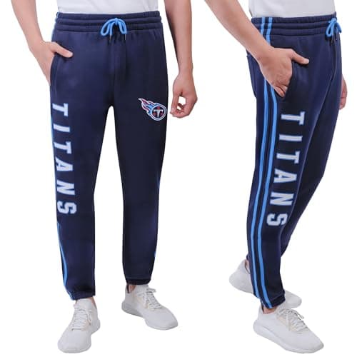 Ultra Game NFL Official Adults Active Super Soft Fleece Game Day Jogger Sweatpants - Unisex, Tennessee Titans, Team Color, Small