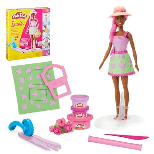 Play-Doh Barbie Garden Party Designer Doll, Make Doll Clothes with Modeling Compound & 10 Fashion Accessories, Arts & Crafts for Girls & Boys 5+ (Amazon Exclusive)