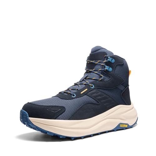 NORTIV 8 Men's Wide Toe Box Hiking Boots Low Drop Waterproof Outdoor Trekking Camping Shoes Katahdin,Size 8,Navy,SNHB25001M