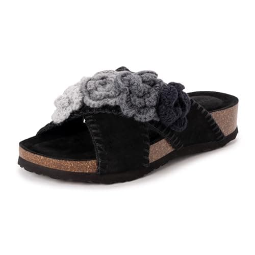 MUK LUKS Women's Penelope Sandal, Black, 10