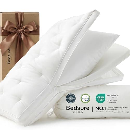 Bedsure PureWoven Adjustable Pillow Queen for Back Stomach Side Sleepers