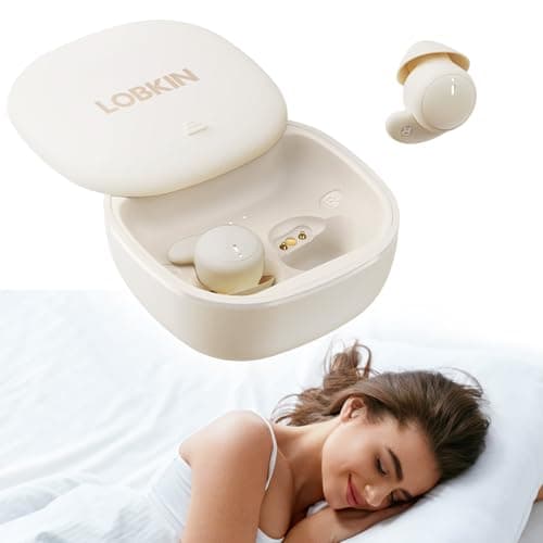 LOBKIN Sleep Earbuds,Wireless Bluetooth 6.0 Noise Blocking Sleeping Headphones,Sleep Earphones for Side Sleepers in Ear Soft Mini Invisible Buds Comfort Fit for Sleeping Working