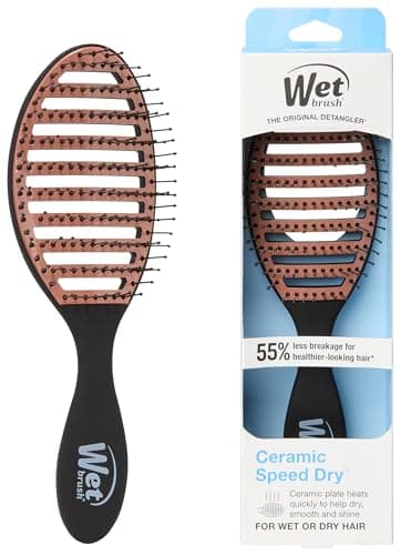 Wet Brush Ceramic Speed Dry Detangler, Black, Vented Blow-Dry Hair Brush