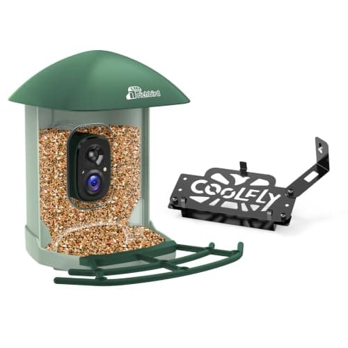 Smart Bird Feeder with Camera and Seed Guard, Solar Powered, 2.5K HD
