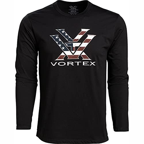 Vortex Optics Men's Stars & Stripes Long Sleeve T-Shirts (US, Alpha, Medium, Regular, Regular, Black)