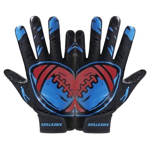 AIGEVTURE Youth Football Gloves Kids Receiver Sticky Football Gloves Boys Girls L