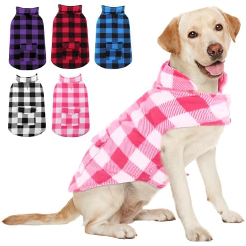 AOFITEE Dog Coat Plaid Dog Winter Coat for Small Dogs Reversible Pet Coats