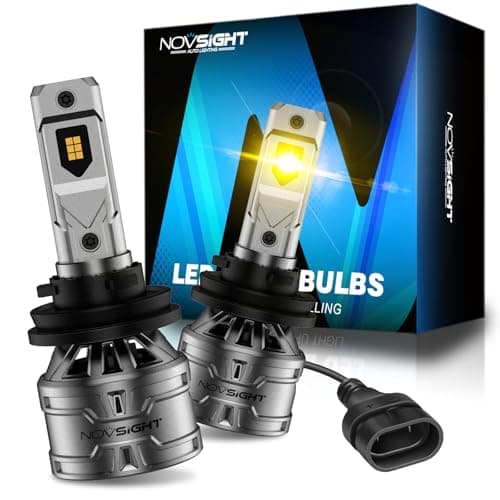 NOVSIGHT H11 LED Fog Light Bulbs - 3000K Yellow/Amber, IP68 Waterproof, Pack of 2