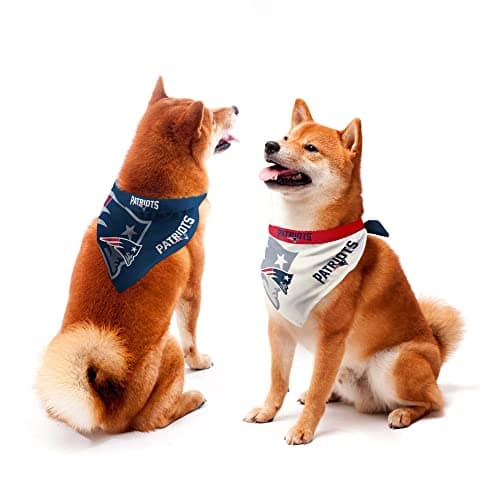 Littlearth New England Patriots Home and Away Pet Bandana Set with Ties, Small
