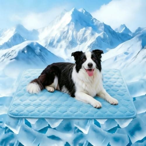 Q-Max>0.5 Dog Cooling Mat, Non-Slip Breathable Washable Cooling Pad