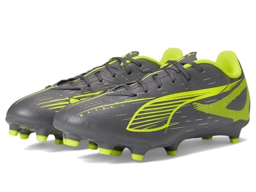 Puma, Men's, Ultra 5 Play Firm, Artificial Ground Soccer Cleats, Matte Aged Silver-Yellow Alert-Puma Aged Silver, 12