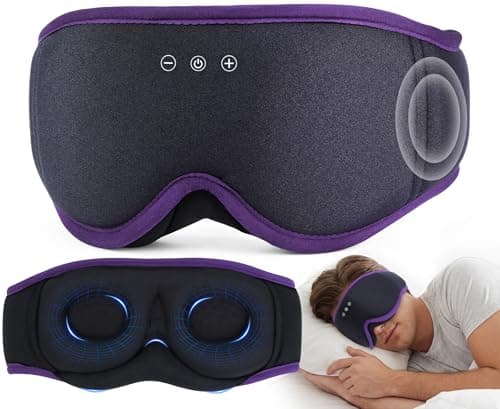 MUSICOZY Sleep Mask with Bluetooth Headphones, 3D Wireless Sleeping Eye Masks, Bluetooth Eye Masks 14-Hour Playtime, Ultra-Soft Breathable, Perfect for Side Sleepers, Women Men(Royal Purple)