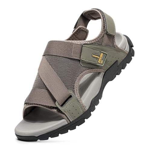 FitVille Diabetic Sandals for Men Wide Orthopedic Athletic Sandals with Arch Support Lightweight Breathable Outdoor Sandals for Beach Travel