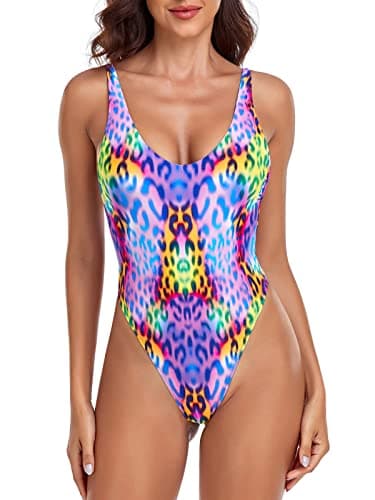 RELLECIGA Women's Thong One Piece Swimsuit Open Back Bathing Suit