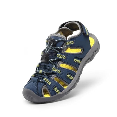 DREAM PAIRS Boys Girls Summer Outdoor Athletic Sport Sandals Walking Hiking Hook and Loop Adjustable Multicolor for Toddler/Little/Big Kids,Size 5 Toddler,Dark Blue,160912-K