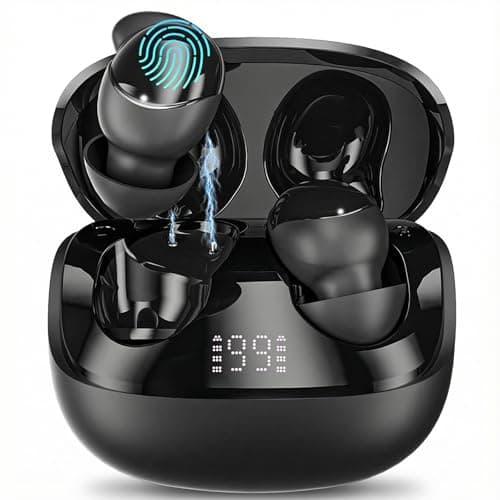 Ertuly T33 Sleep Earbuds, Bluetooth 6.0 Noise Cancelling Sleep Headphones for Side Sleepers, ANC Up to 98%, Sleep Mode, 48H Playtime, Small Earbuds Comfort Fit for Sleeping, Travel, Work, Glossy Black