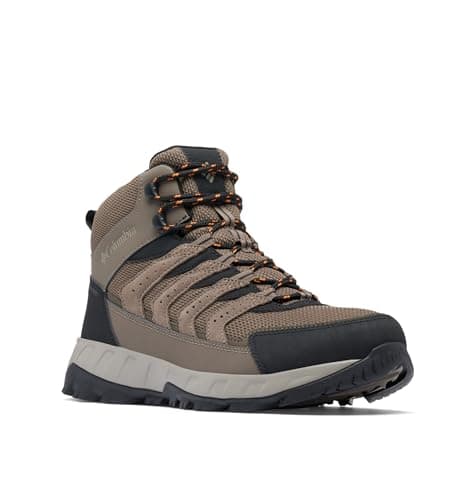 Columbia Mens Strata Trail Mid Waterproof, Mud/Desert Sun, 9