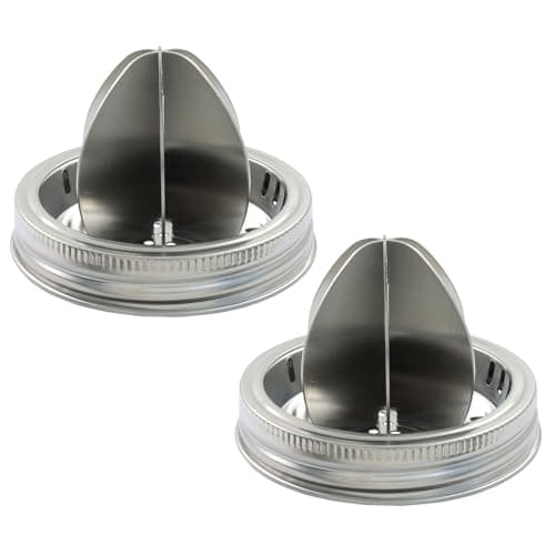 Aoserge Mason Jar Juicer Lid (2Pcs) – Premium Stainless Steel Citrus Reamer & Lemon Squeezer for Wide Mouth Jars, Effortless Juicing with 6-Blade Design, Dishwasher Safe Accessory